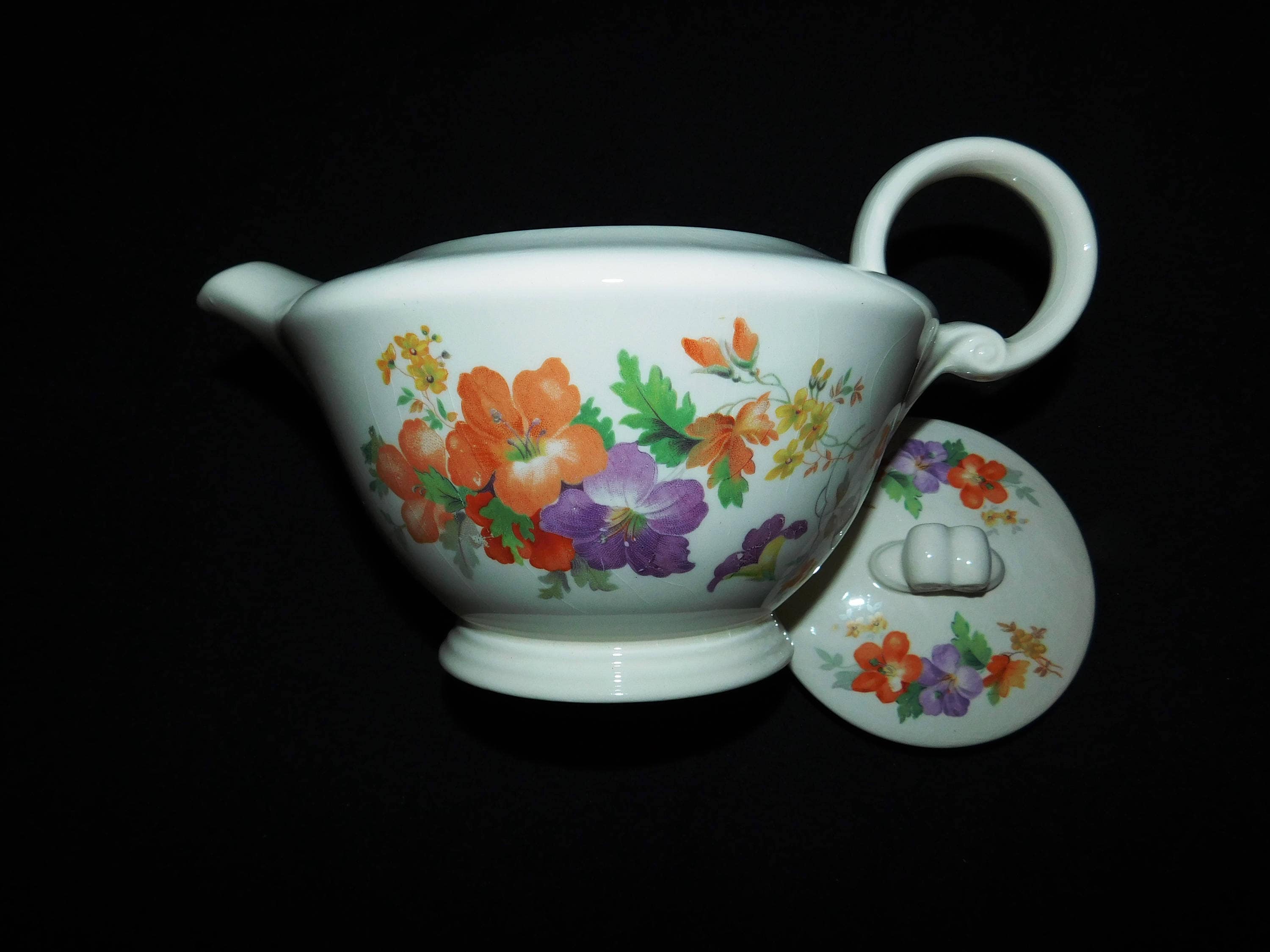 Vintage Edwin Knowles Hibiscus Teapot - 1930's - From
