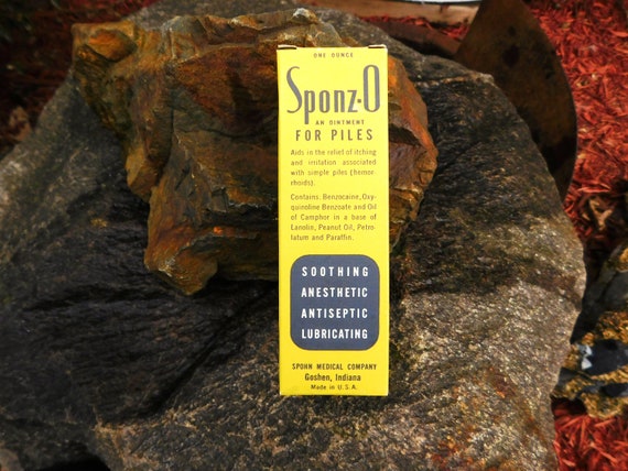 Vintage Spohn Medical Company Sponz-O Ointment for Piles early 1900's ...