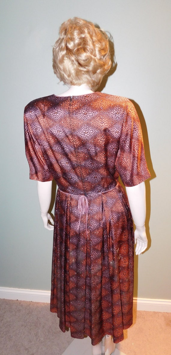 Vintage R&K Originals Brown Orange Geometric Full… - image 4