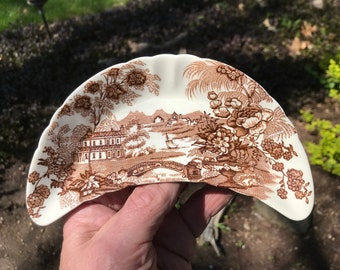 Vintage Clarice Cliff Royal Staffordshire Brown Tonquin Bone Dish - 1920s - from DustyMillerAntiques