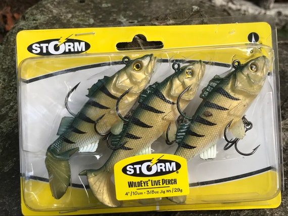 Vintage Storm Wildeye Live Perch Lures Package of 3 NOS Pre-2004