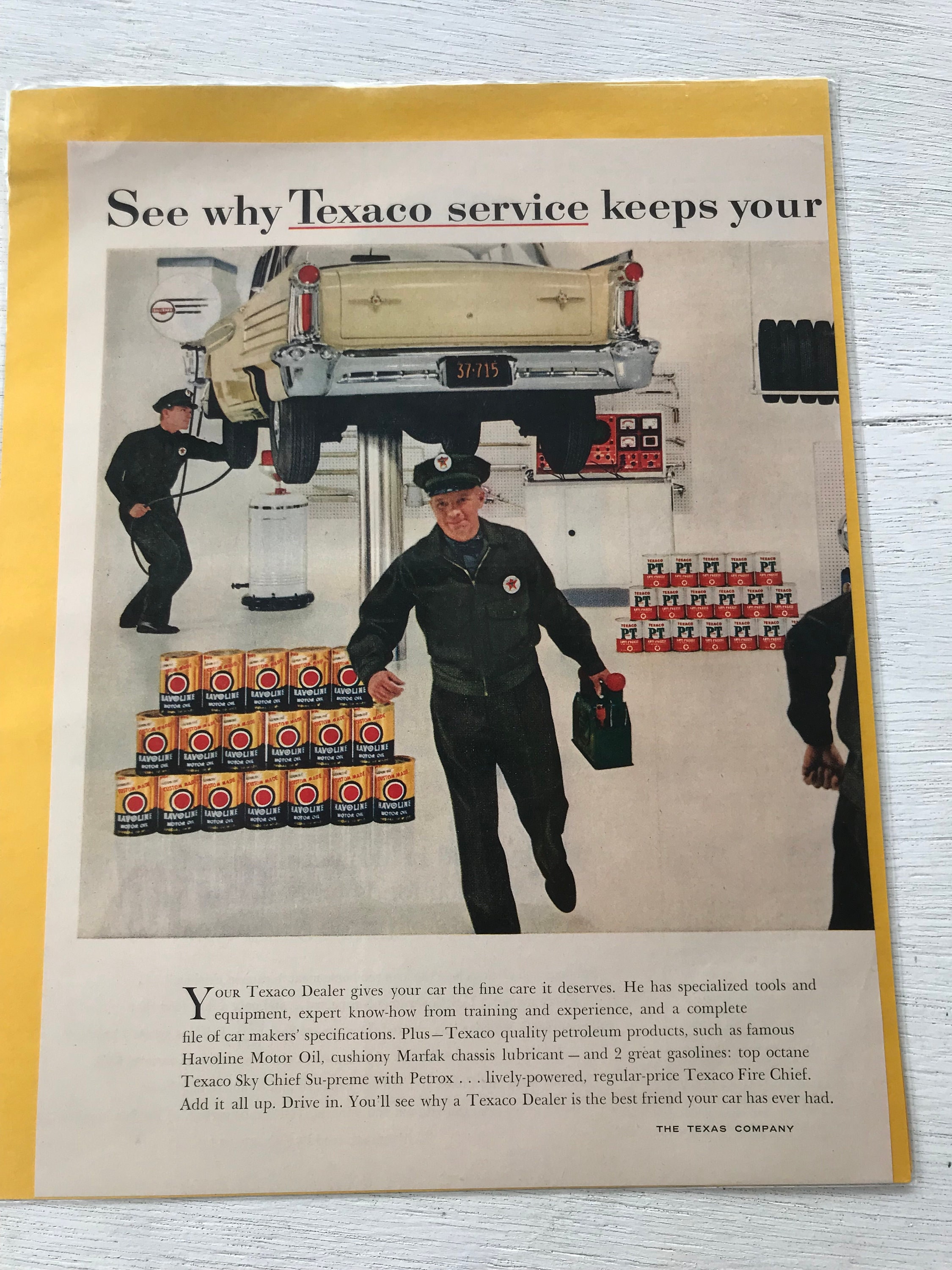 Vintage Texaco Petroleum Service Magazine Ad - 1954-1959 - From