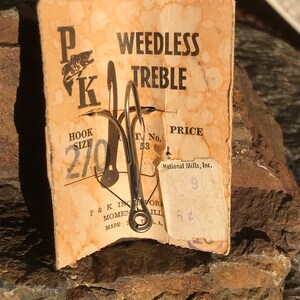 Vintage P&K Inc Weedless Treble Hook - jaren 1940 - van DustyMillerAntiques