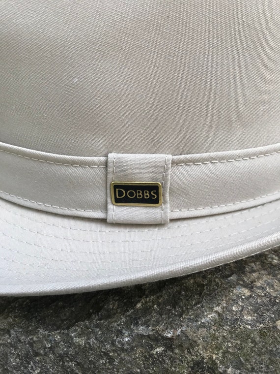 Vintage Dobbs Tan Cotton Chino Fedora - 1970s - f… - image 4