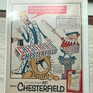 Vintage Liggett & Myers Tobacco Co Chesterfield Cigarettes Ad - 1957 - from DustyMillerAntiques