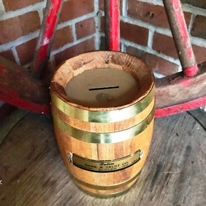 Vintage Salem Bank & Trust Co. Oak Barrel Advertising Bank - circa 1960 - from DustyMillerAntiques image 2