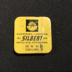 Vintage MJ Silbert & Co Watch Dial Refinishing Part Tin - 1940s - from DustyMillerAntiques