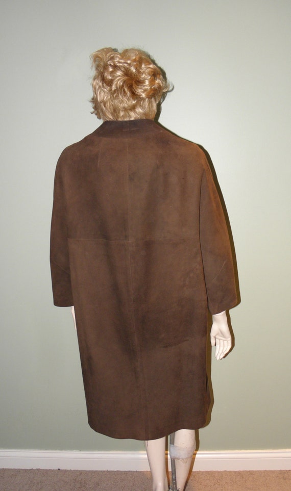 Vintage Dark Brown Ultrasuede Coat - 1980's - fro… - image 4