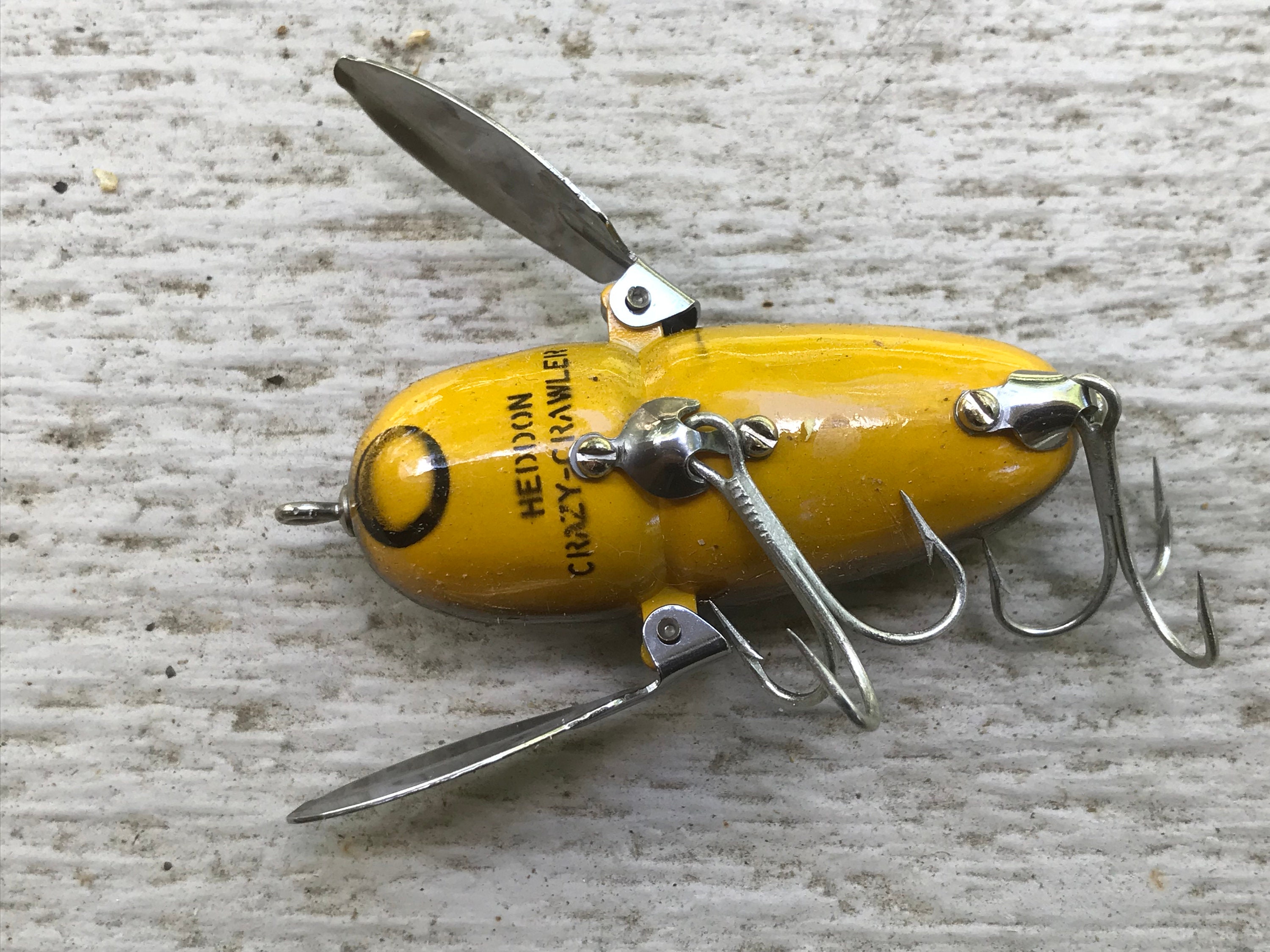 Vintage Heddon Crazy Crawler Wood Lure With Box #9120 - Ca Vintage Heddon Crazy Crawler Wood Lure With Box #9120 - Ca