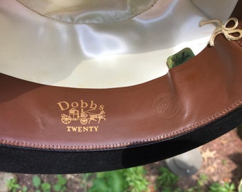 Vintage Dobbs Twenty Black Felt Fedora From L S Ayres - 1980s