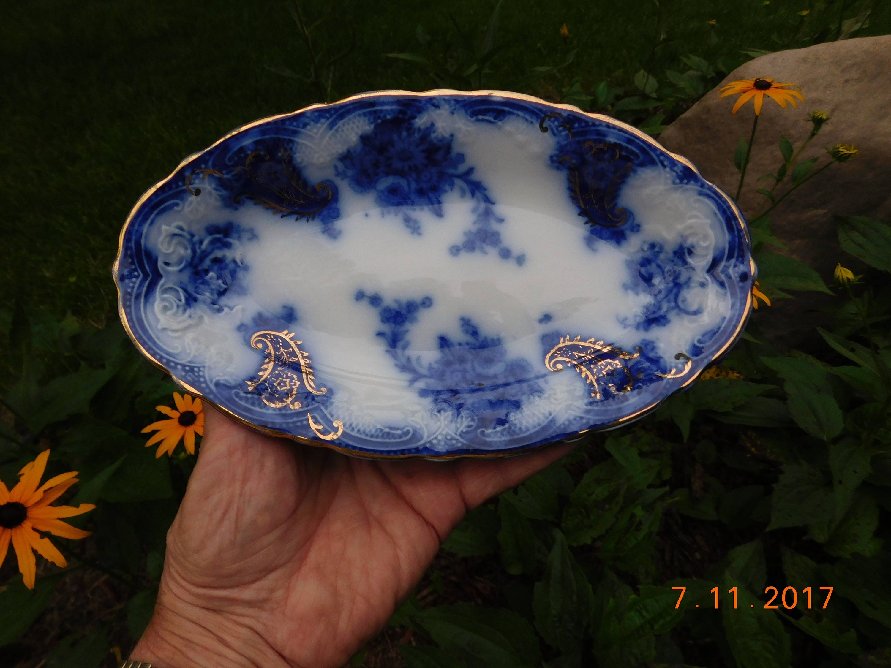 フローブルー Wood & Son Flow blue アンティーク プレート フローブルー Wood & Son Flow blue アンティーク プレート Antique