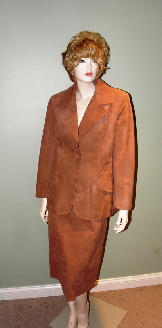 Vintage Gino Rossie Lady's Ultrasuede Suit - circa