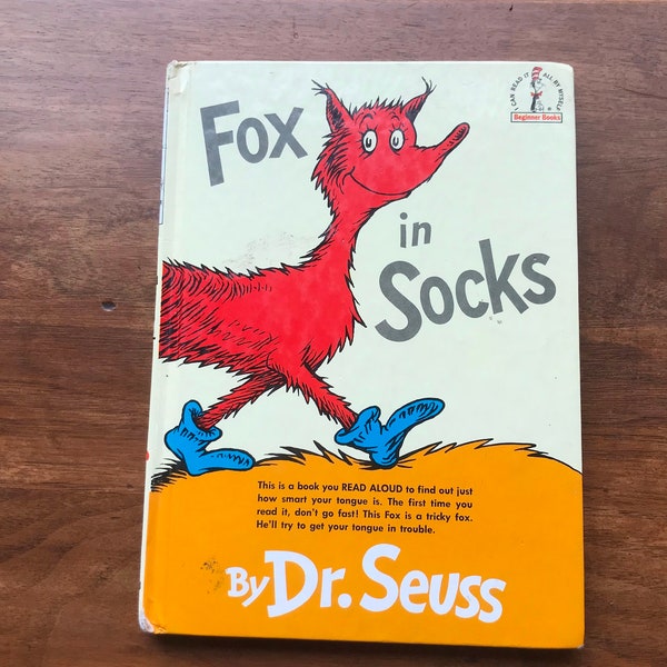 Vintage beginnersboeken Fox in sokken door Dr. Seuss - 1993 - van DustyMillerAntiques