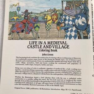 Vintage Life in a Medieval Castle & Village Coloring Book Unused 1990 ...