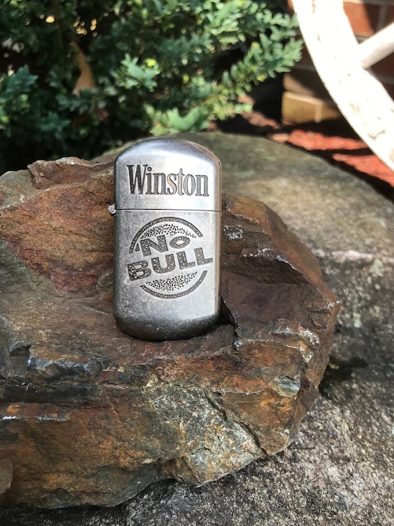 winston no bull cigarette lighter Vintage Winston No Bull Advertising Pocket Lighter - 1980s - From  Dustymillerantiques
