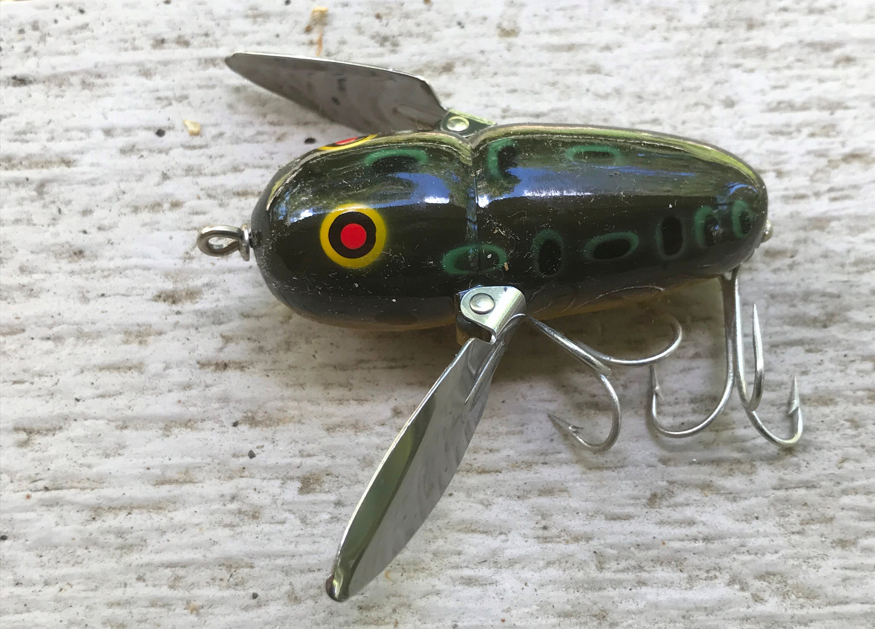 Vintage Heddon Crazy Crawler Wooden Fishing Lure for sale online