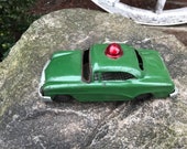 Vintage LineMar Japan Green Friction Police Car - 1950s - from DustyMillerAntiques