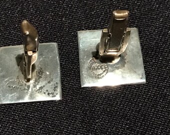 Boutons De Manchette Anciens - Argent Sterling & Ormeau - Taxco Mexique - Occasion