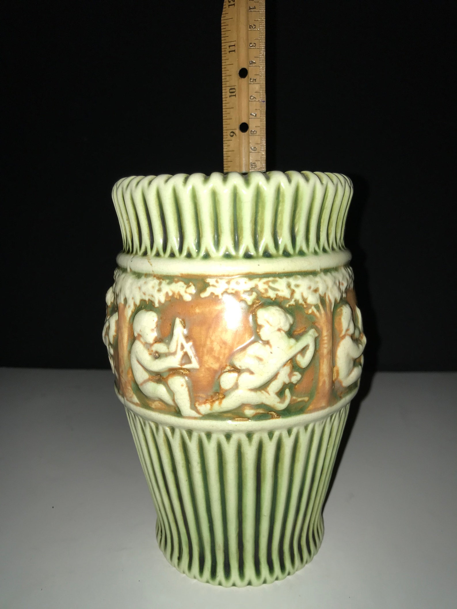 Vintage Roseville Pottery Donatello Vase 1028 1915 from Etsy