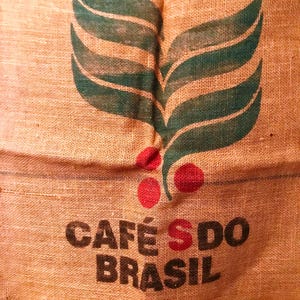 Vintage Cafe SDO Brasil Kaffee Sack Sack - pre-2000 - von DustyMillerAntiques