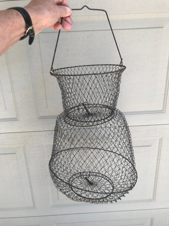 Lot De 2 Paniers à Poissons Vintage – Fil De Maille – Pêche
