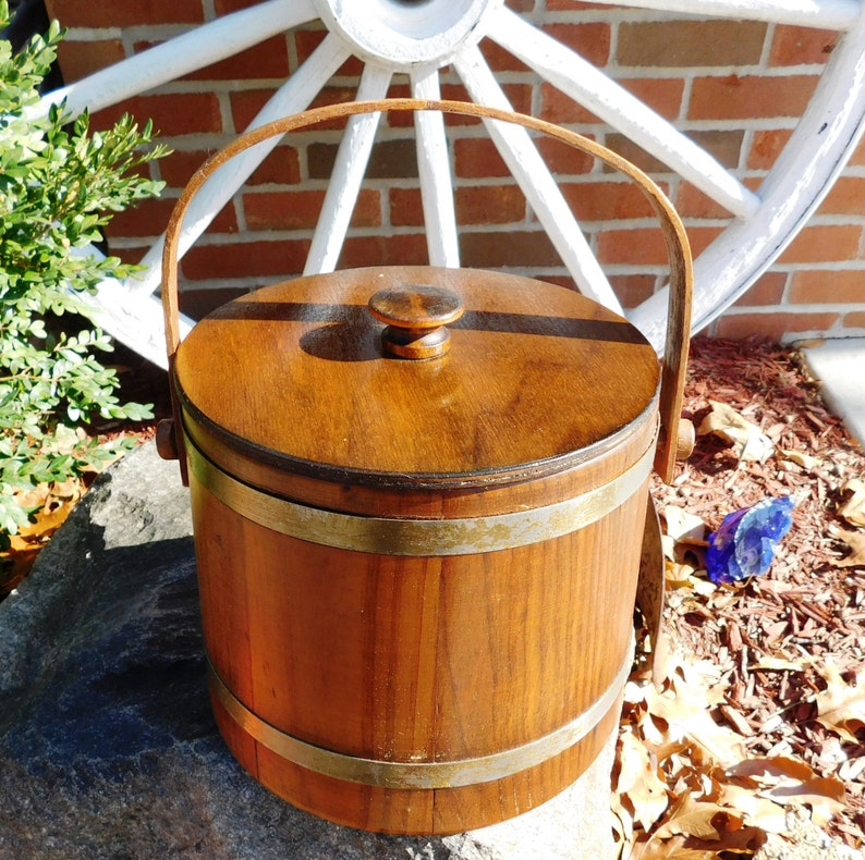 Vintage Basketville Putney VT Sugar Firkin Ice Bucket and Lid Etsy