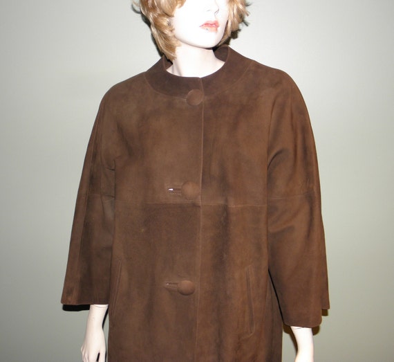 Vintage Dark Brown Ultrasuede Coat - 1980's - fro… - image 1