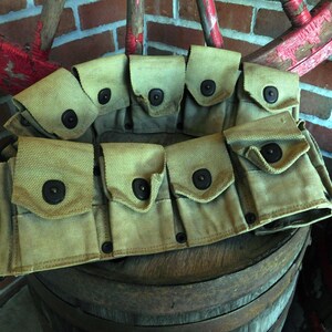 Vintage US Army WWI Garand Cartridge Belt M-1910 - circa 1918 - from DustyMillerAntiques