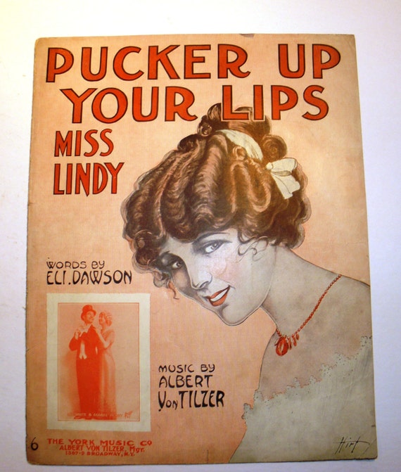 Buy Vintage Pucker up Your Lips, Miss Lindy Sheet Music 1912 From  Dustymillerantiques Online in India 