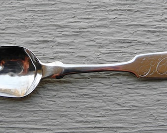 Vintage Daniel C Dusenberry Fiddleback Coin SIlver Teaspoon - ca 1860 - from DustyMillerAntiques