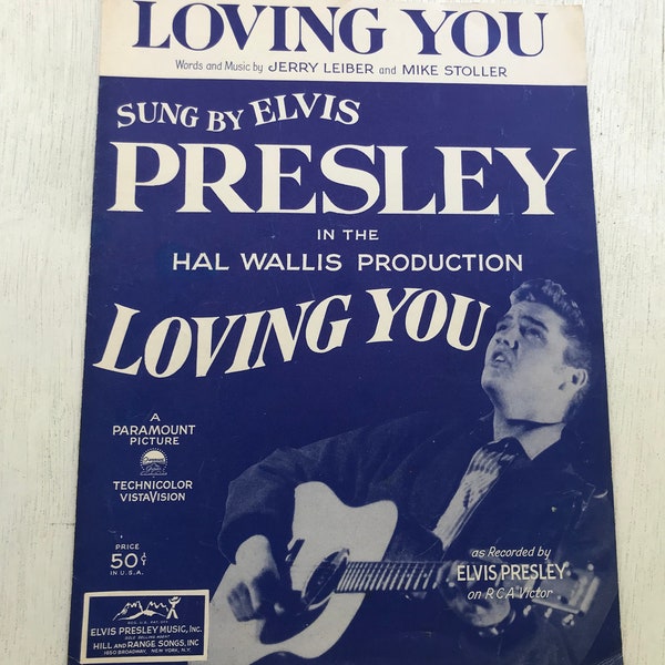 Vintage Loving You Noten - Foto Elvis Presley - 1957 - von DustyMillerAntiques