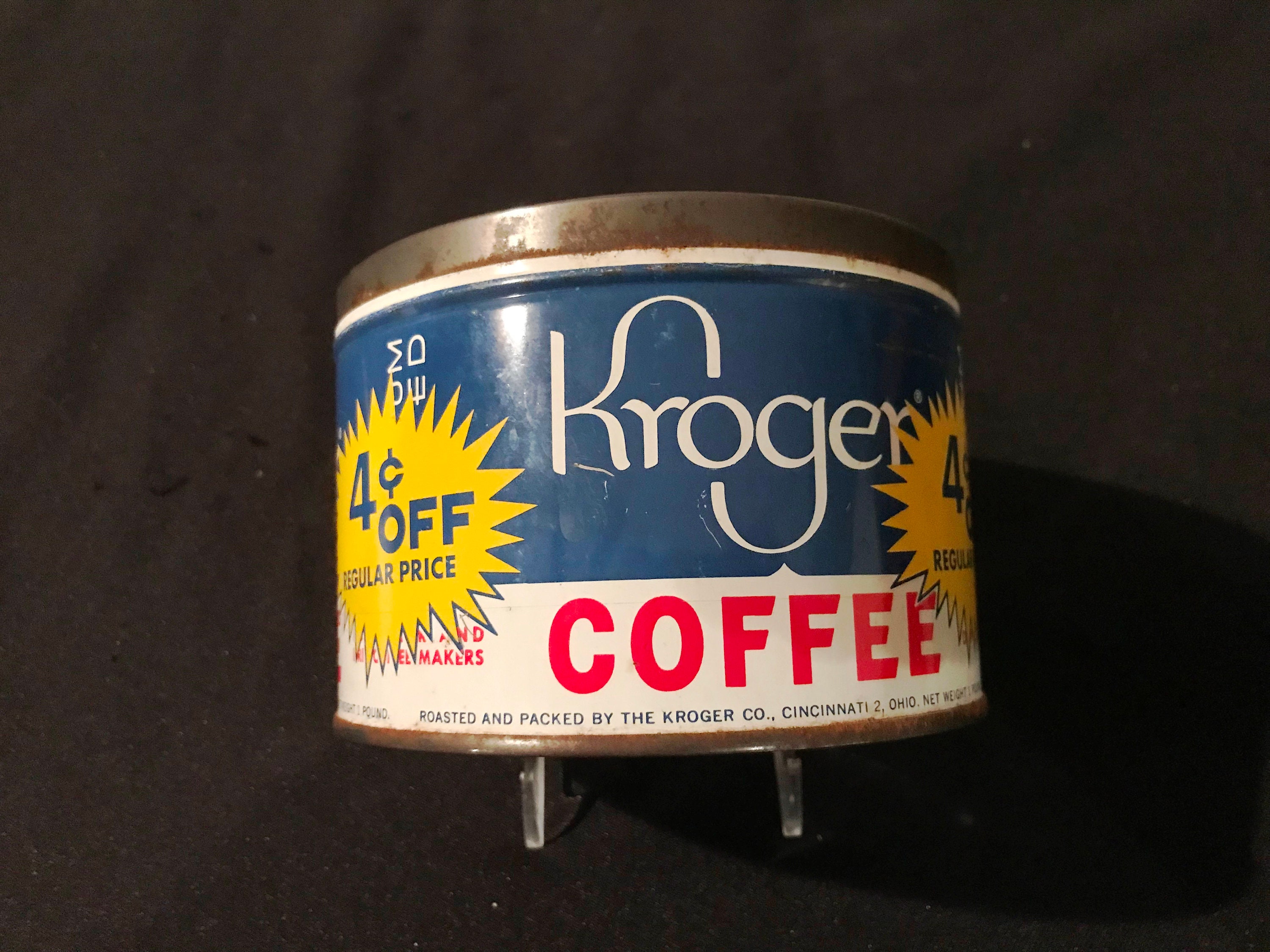Vintage Kroger Coffee Tin - No Lid - 1950s - From