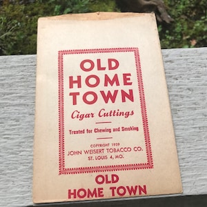 Vintage John Weisert Old Home Town Cigar Cuttings Tobacco Bag - NOS - 1939 - from DustyMillerAntiques