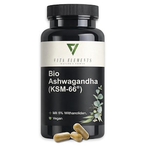 Bio Ashwagandha (KSM-66®) Kapseln Nahrungsergänzungsmittel Mit Bio Ashwagandhawurzelextrakt Laborgeprüft in Deutschland Vegan