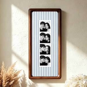 Bilderrahmen für Paare, individueller Fotobox-Bilderrahmen, gestreifter Stoffrahmen, Jahrestagsgeschenk für Paare, Hochzeitserinnerung, Wohndekoration