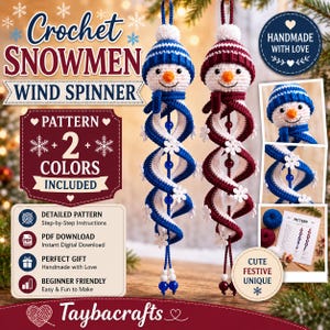 Spiral Snowman Ornament Crochet Pattern | Beaded Hanging Christmas Decoration PDF | Amigurumi Tutorial | Instant Download
