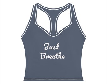 Just Breathe Damen-Yoga-Tanktop mit Ziernähten