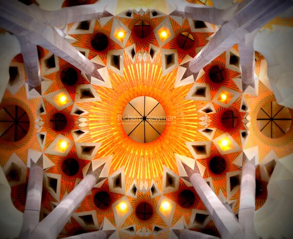 Ceiling Of La Sagrada Familia In Barcelona Spain Gaudi Etsy