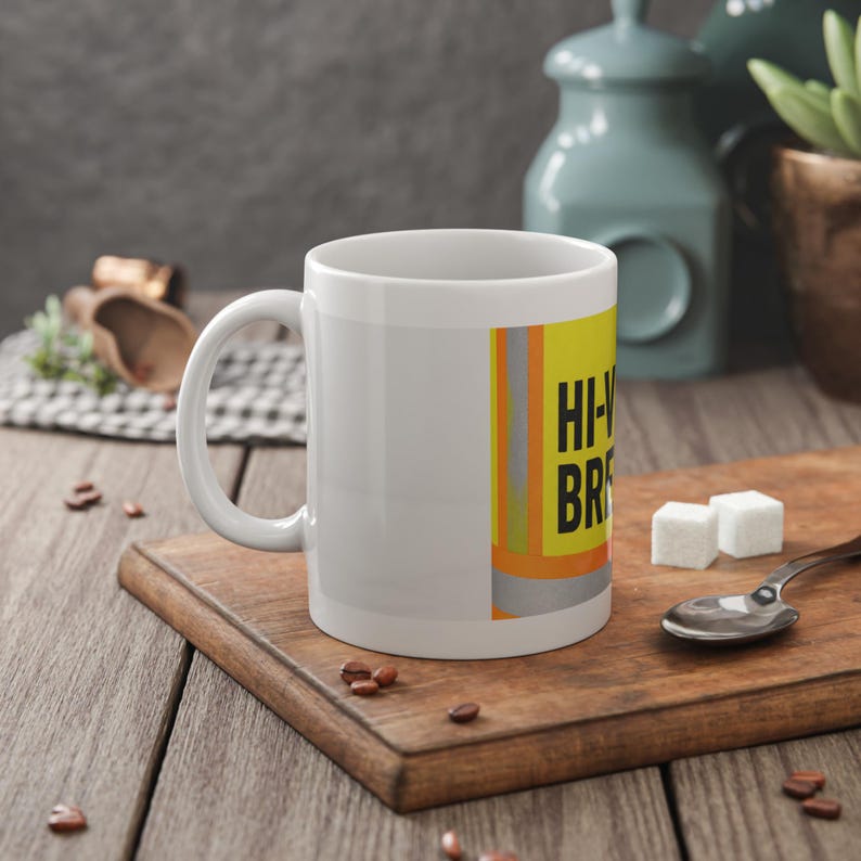 Hi-Vis Brew Trades Mug | Funny Construction Coffee Cup for Contractors Electricians Welders | Job Site Gift image 7