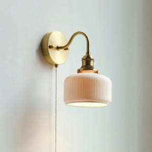 Plugin Wall Sconce, Ceramic Wall lamp, Bedside Wall Light fixture