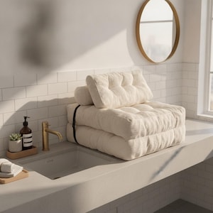 Folding Sofa Bed | Convertible Sleeper Chair with Pillow | Portable Fold Out Lounge
