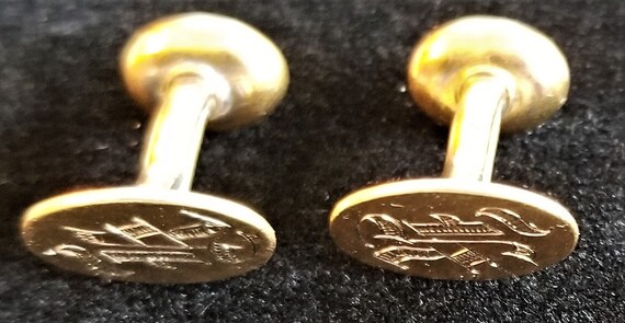 CUFF LINKS, Bean Back, Gold Filled, circa early 1… - image 7