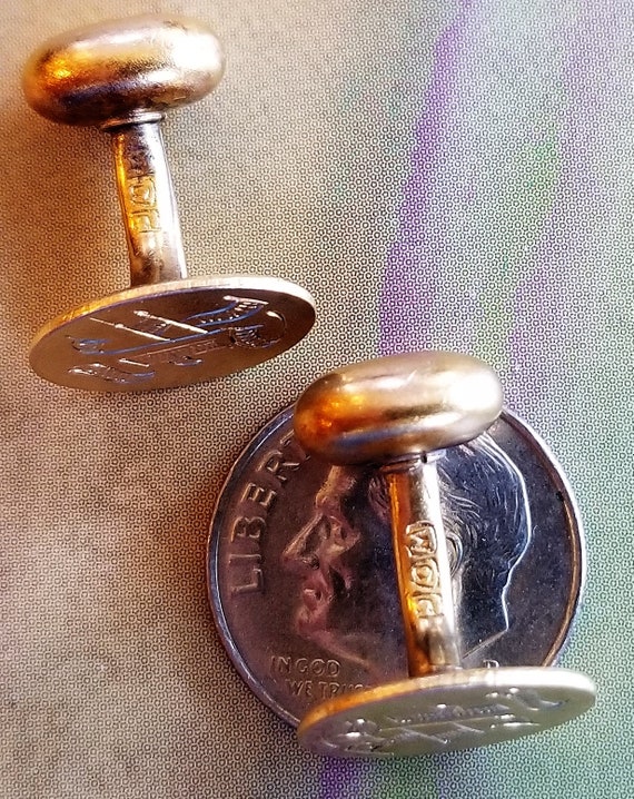 CUFF LINKS, Bean Back, Gold Filled, circa early 1… - image 5