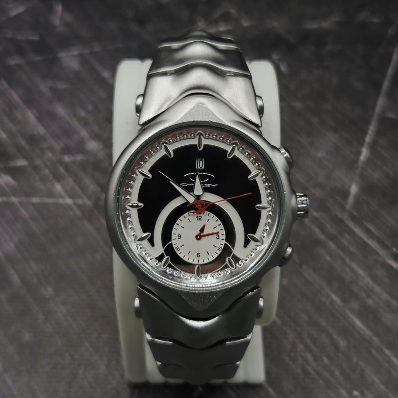 Silver Case Black Watch - Etsy