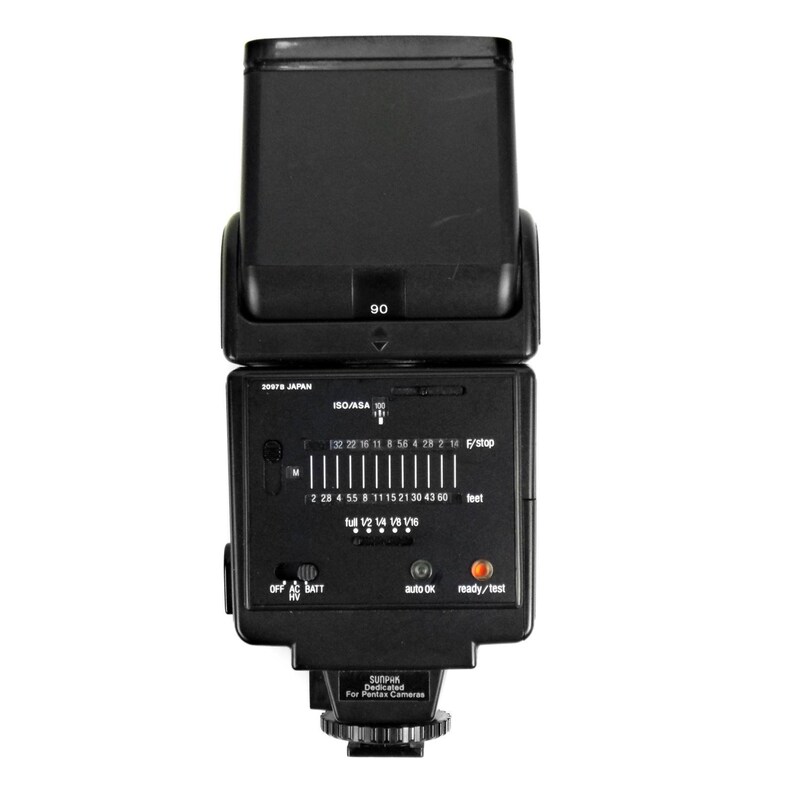 Pentax Dedicated High Power Flash Bounce Swivel Head Sunpak Etsy