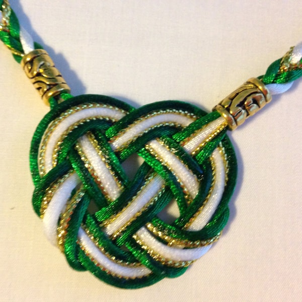 Premium Celtic Heart Handfasting Cord with Metallic Cord(5 cords, 3 stain, 2 metallic)