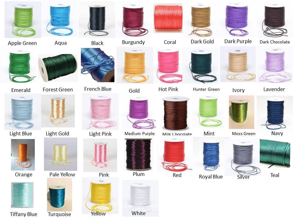 Rattail Nylon Cord 2mm Silky Satin Thread Macrame Friendship