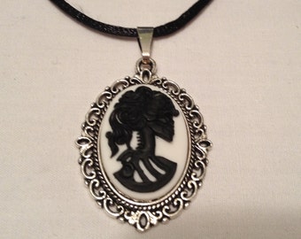 Halloween/Day of the Dead Skeleton Cameo Necklace