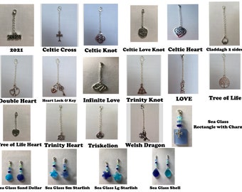 Charms for Handfasting Cords (with chain and Lobster Claw clasp attached)