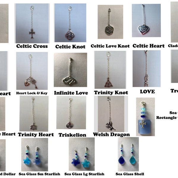 Charms for Handfasting Cords (with chain and Lobster Claw clasp attached)